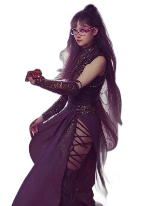dress, staff, fantasy art, concept art transparent PNG cut-out