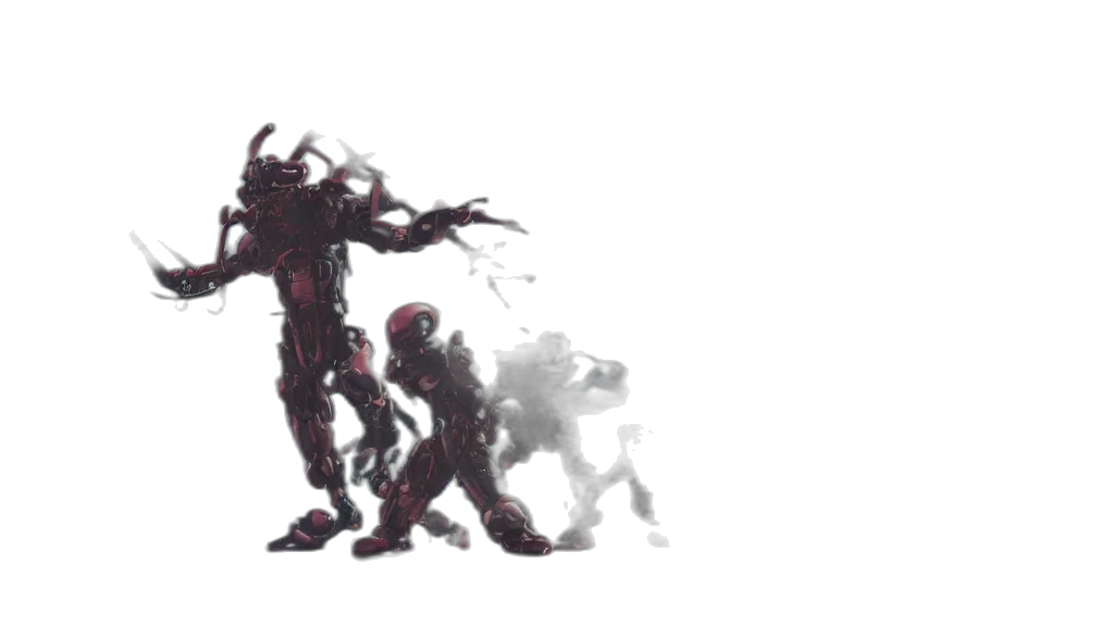 robot, creature, mask, weapon transparent PNG cut-out