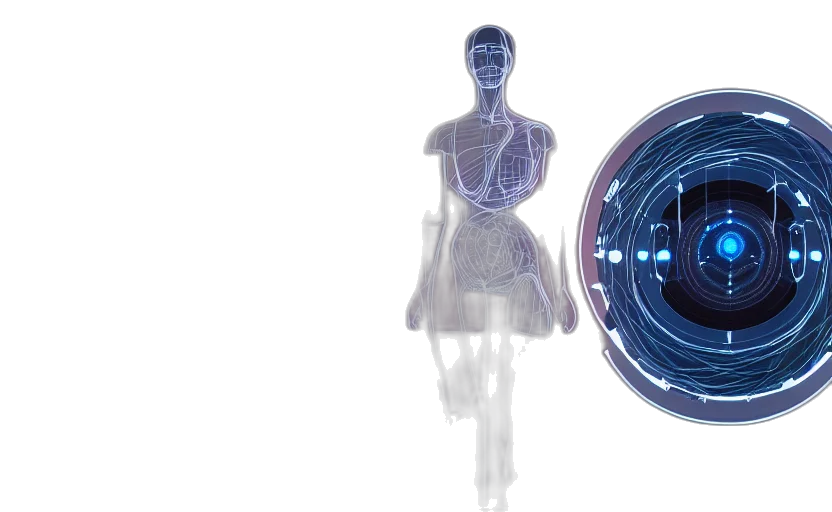 dress, robot, concept art, 3d render transparent PNG cut-out
