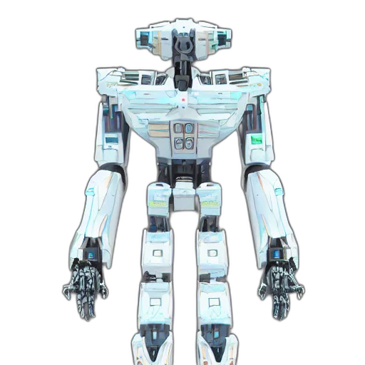 robot, weapon, concept art, 3d render transparent PNG cut-out