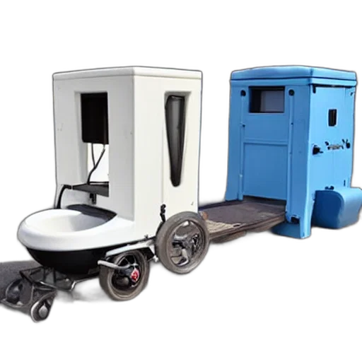 robot, furniture, 3d render, toilet transparent PNG cut-out