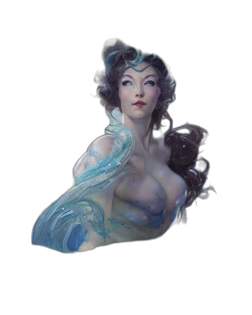 dress, crown, jewelry, fantasy art transparent PNG cut-out
