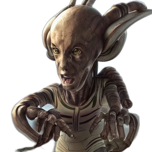 staff, face, creature, robot transparent PNG cut-out