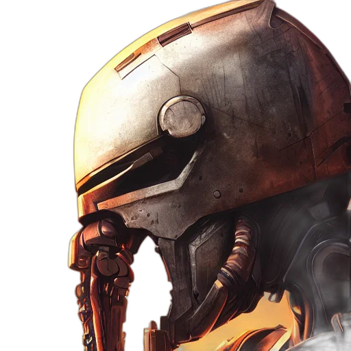 robot, concept art, golden, earth tones transparent PNG cut-out