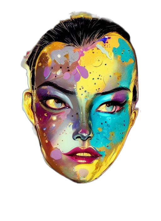 mask, face, crown, photorealistic transparent PNG cut-out