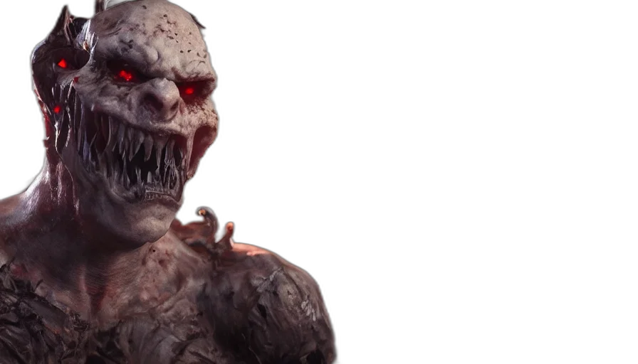 creature, face, concept art, 3d render transparent PNG cut-out