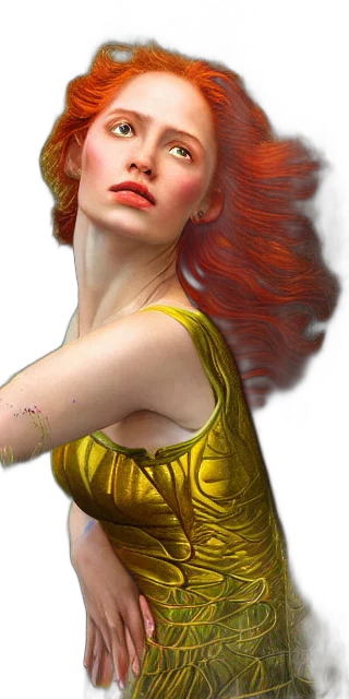dress, fantasy art, photorealistic, comic book art transparent PNG cut-out