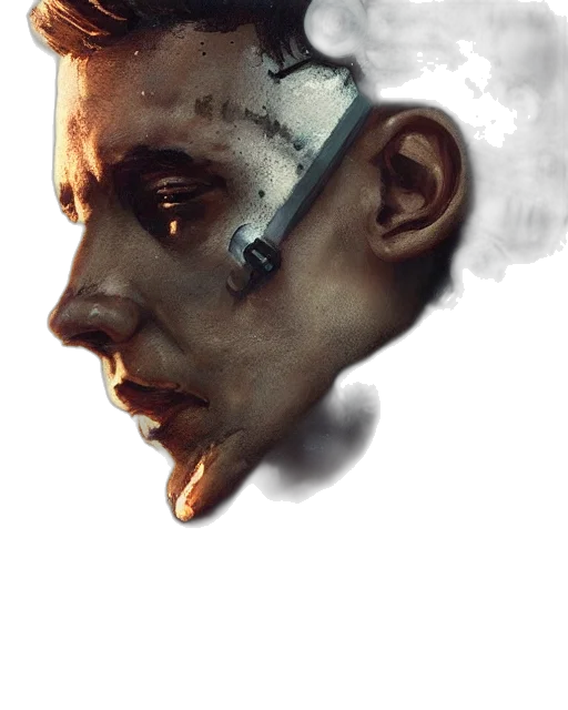 face, mask, robot, cyberpunk transparent PNG cut-out