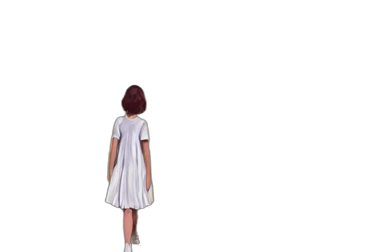 dress, hair, robot, creature transparent PNG cut-out