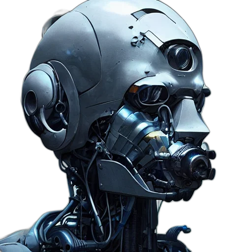 robot, mask, face, cyberpunk transparent PNG cut-out