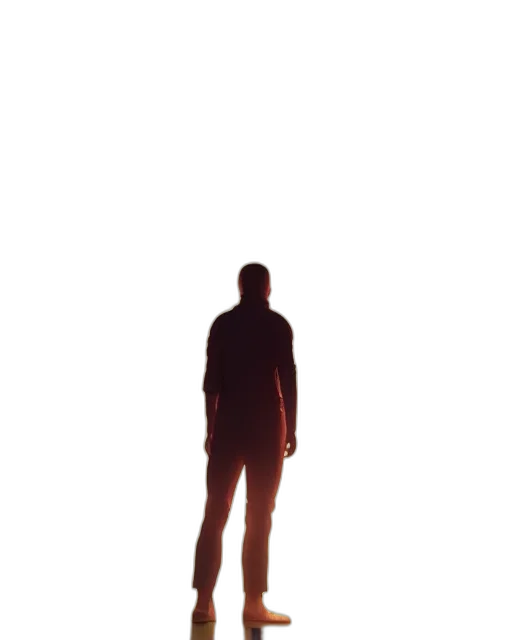 jacket, staff, robot, creature transparent PNG cut-out