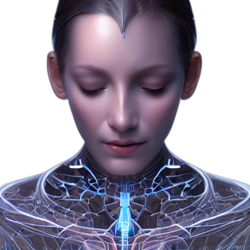 robot, face, jewelry, cyberpunk transparent PNG cut-out