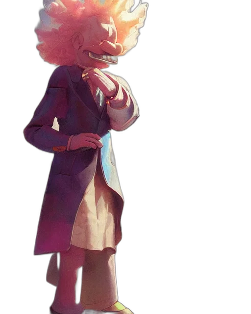 jacket, staff, dress, creature transparent PNG cut-out