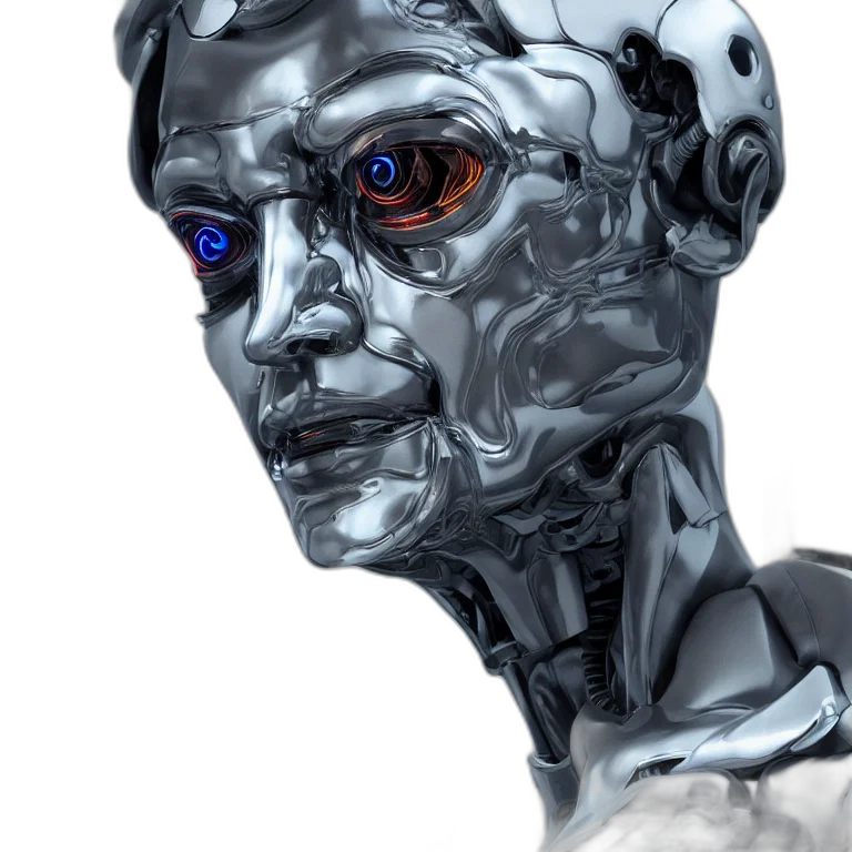 robot, face, cyberpunk, concept art transparent PNG cut-out