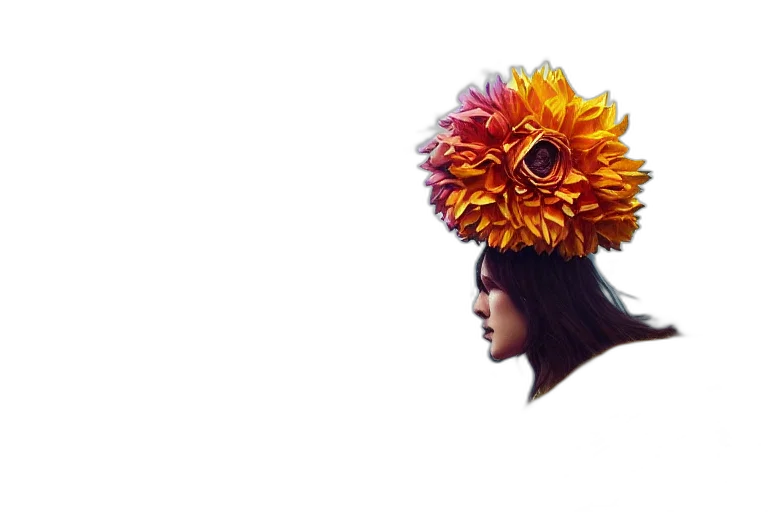 crown, hat, flower, mask transparent PNG cut-out