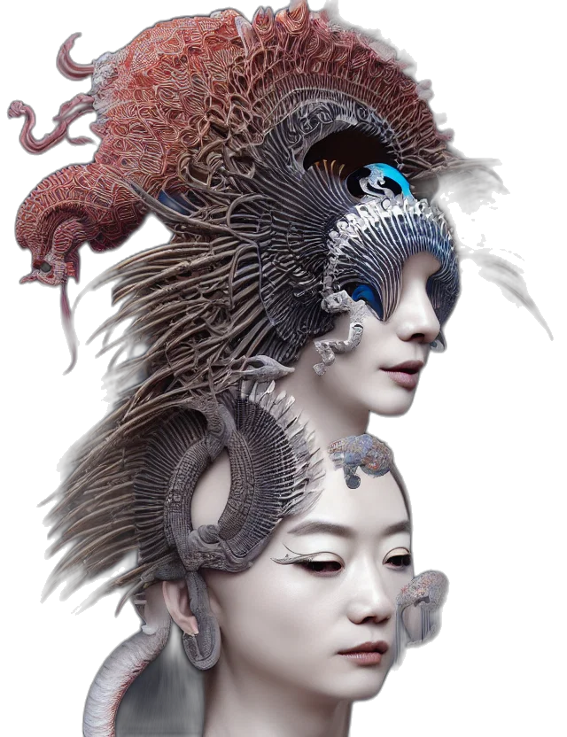 mask, crown, creature, dragon transparent PNG cut-out