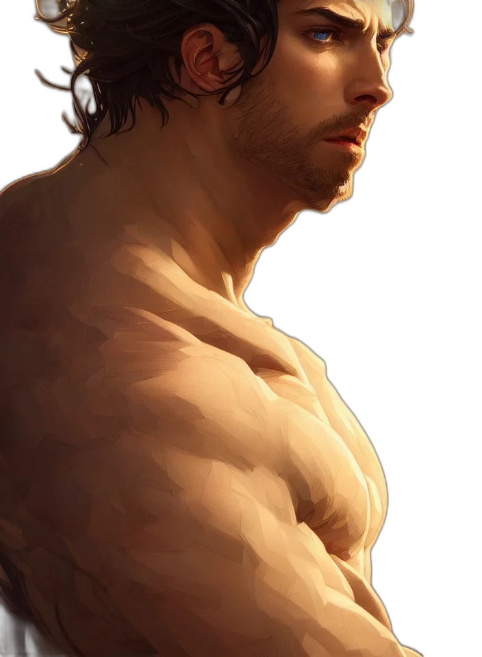 face, hair, photorealistic, fantasy art transparent PNG cut-out