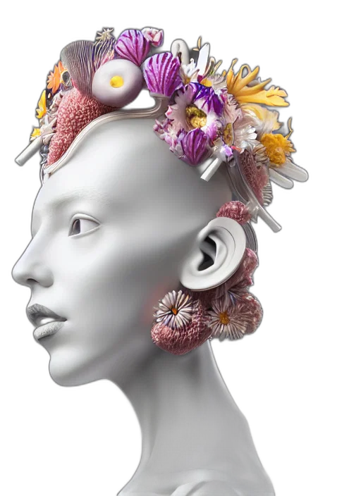 crown, jewelry, flower, photorealistic transparent PNG cut-out