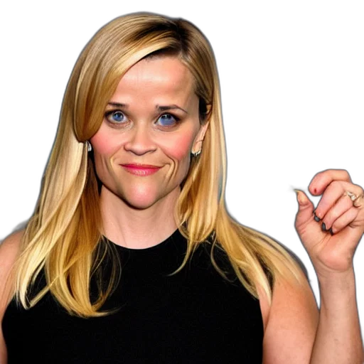 reese, witherspoon, holding, spoon transparent PNG cut-out