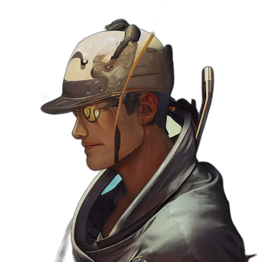 staff, hat, face, weapon transparent PNG cut-out