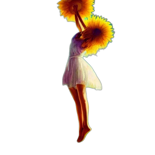 dress, flower, staff, crown transparent PNG cut-out