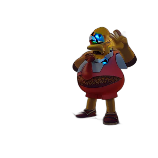 robot, crown, mask, staff transparent PNG cut-out