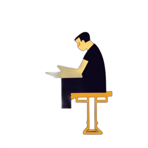 staff, furniture, cartoon, pixel art transparent PNG cut-out
