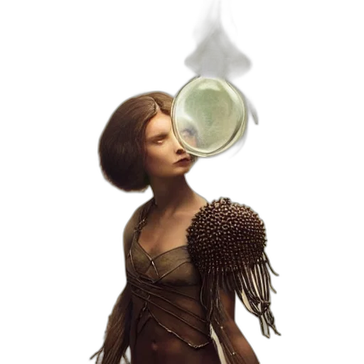 hair, mask, dress, jewelry transparent PNG cut-out
