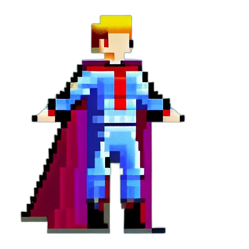 staff, robot, jacket, pixel art transparent PNG cut-out