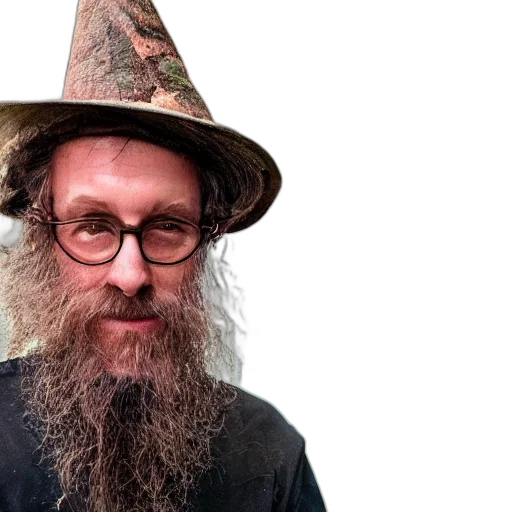 hat, staff, hair, creature transparent PNG cut-out