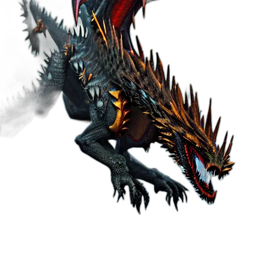 dragon, creature, animal, staff transparent PNG cut-out