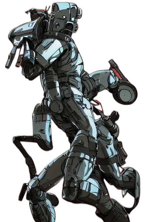 robot, weapon, concept art, cyberpunk transparent PNG cut-out