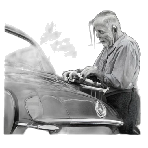 car, jacket, photorealistic, pencil sketch transparent PNG cut-out