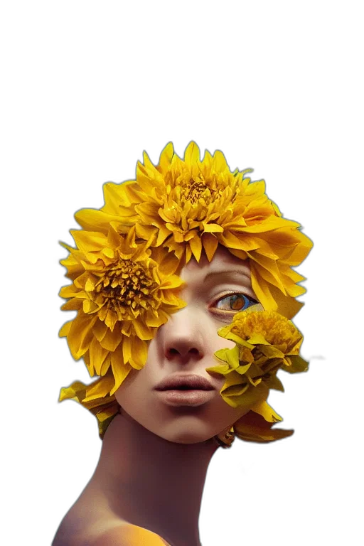 face, flower, crown, mask transparent PNG cut-out
