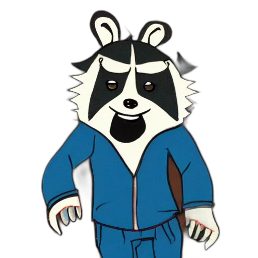 jacket, staff, animal, cartoon transparent PNG cut-out
