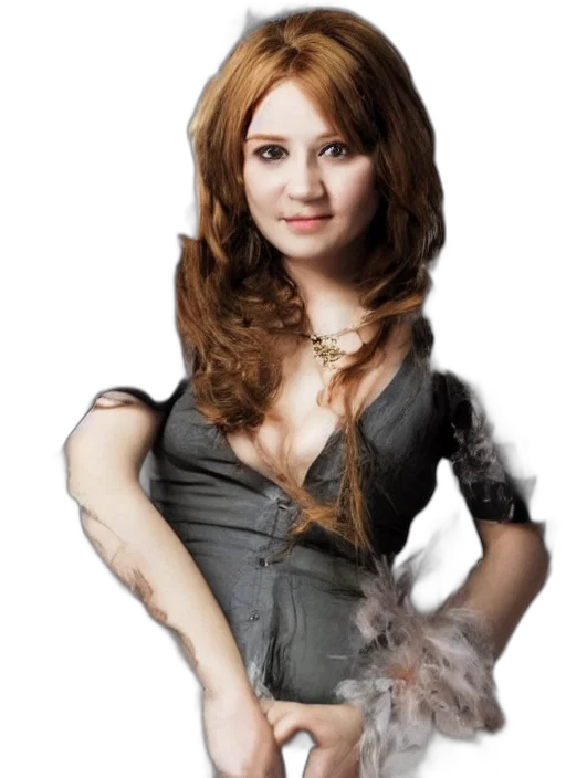 dress, hair, staff, jewelry transparent PNG cut-out