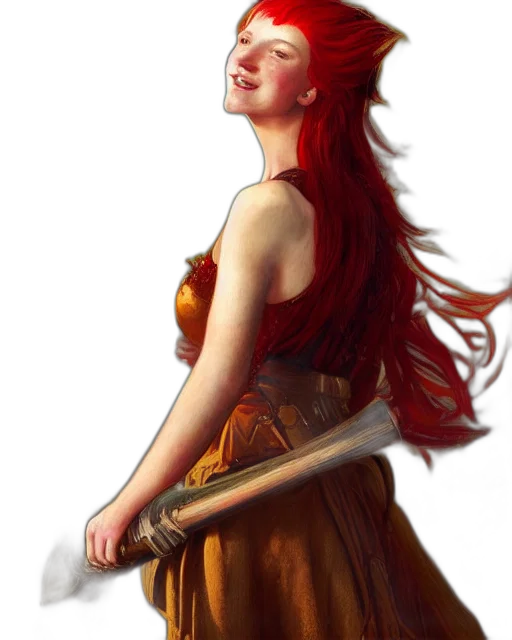 dress, sword, staff, fantasy art transparent PNG cut-out