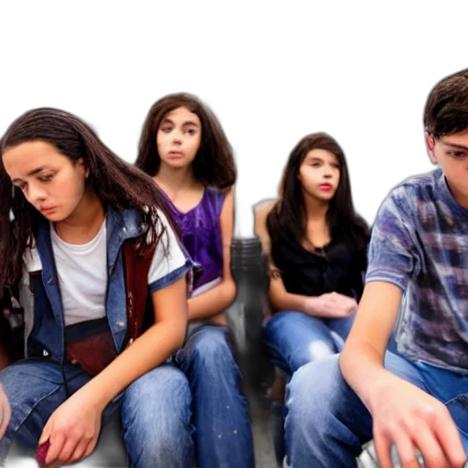 teens, train, making, trouble transparent PNG cut-out