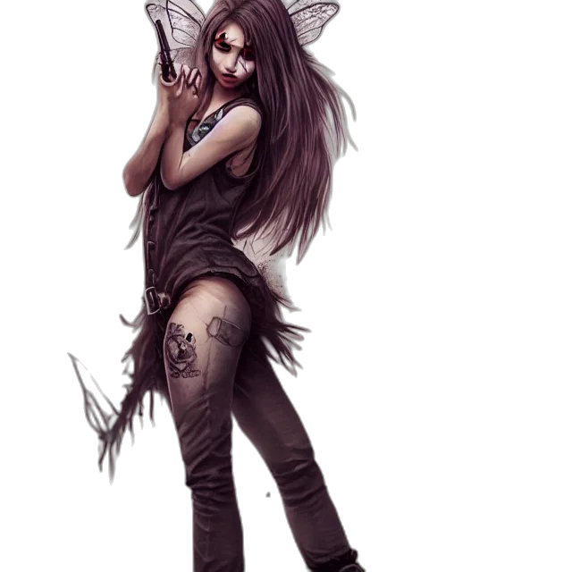 creature, staff, hair, fantasy art transparent PNG cut-out