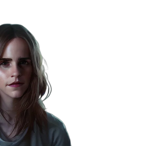 face, hair, concept art, highly transparent PNG cut-out