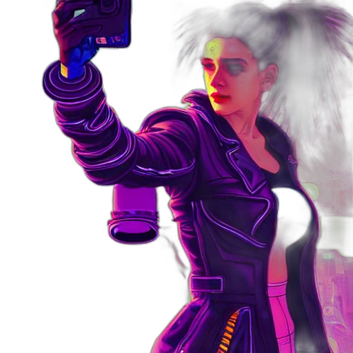 weapon, jacket, robot, staff transparent PNG cut-out