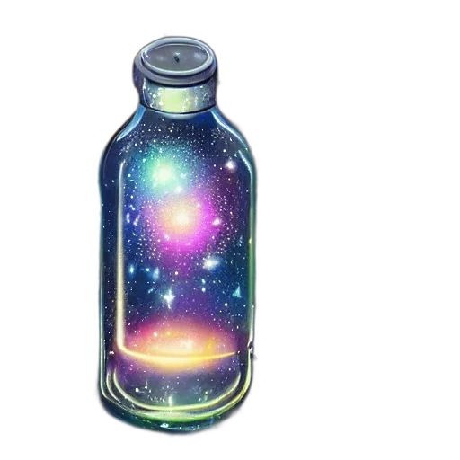 bottle, dress, vaporwave, concept art transparent PNG cut-out