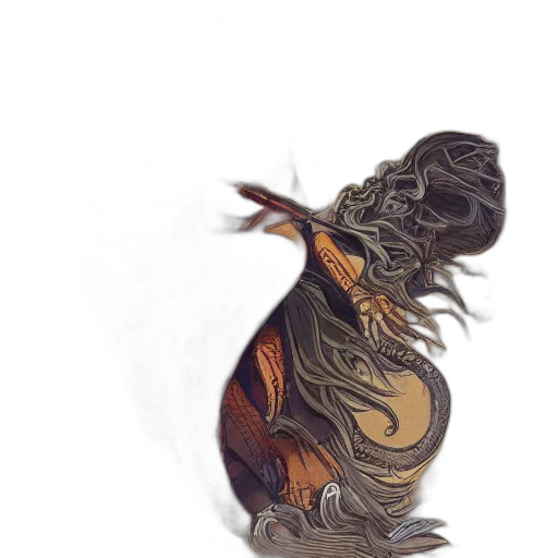 dragon, creature, hair, mask transparent PNG cut-out