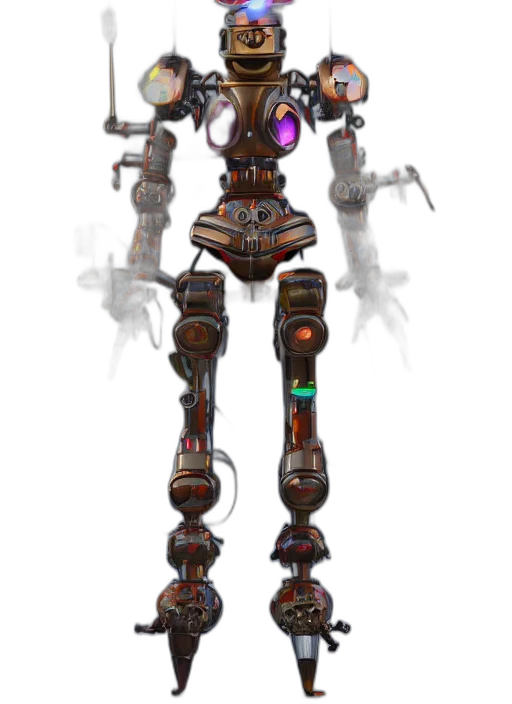 robot, staff, weapon, creature transparent PNG cut-out