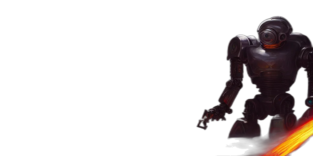 robot, weapon, staff, sword transparent PNG cut-out