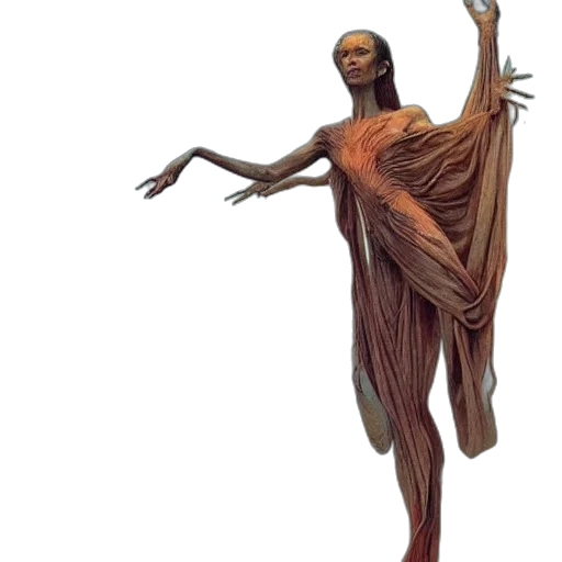 creature, dress, staff, hair transparent PNG cut-out