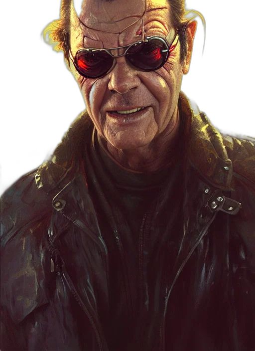 jacket, face, comic book art, photorealistic transparent PNG cut-out