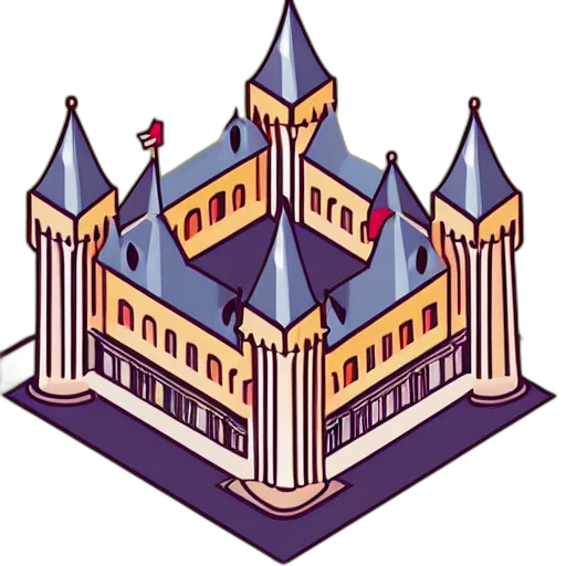 crown, staff, building, pixel art transparent PNG cut-out