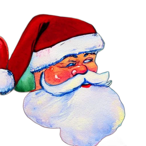 watercolor, painting, santa, claus transparent PNG cut-out