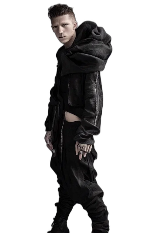 jacket, staff, weapon, cyberpunk transparent PNG cut-out